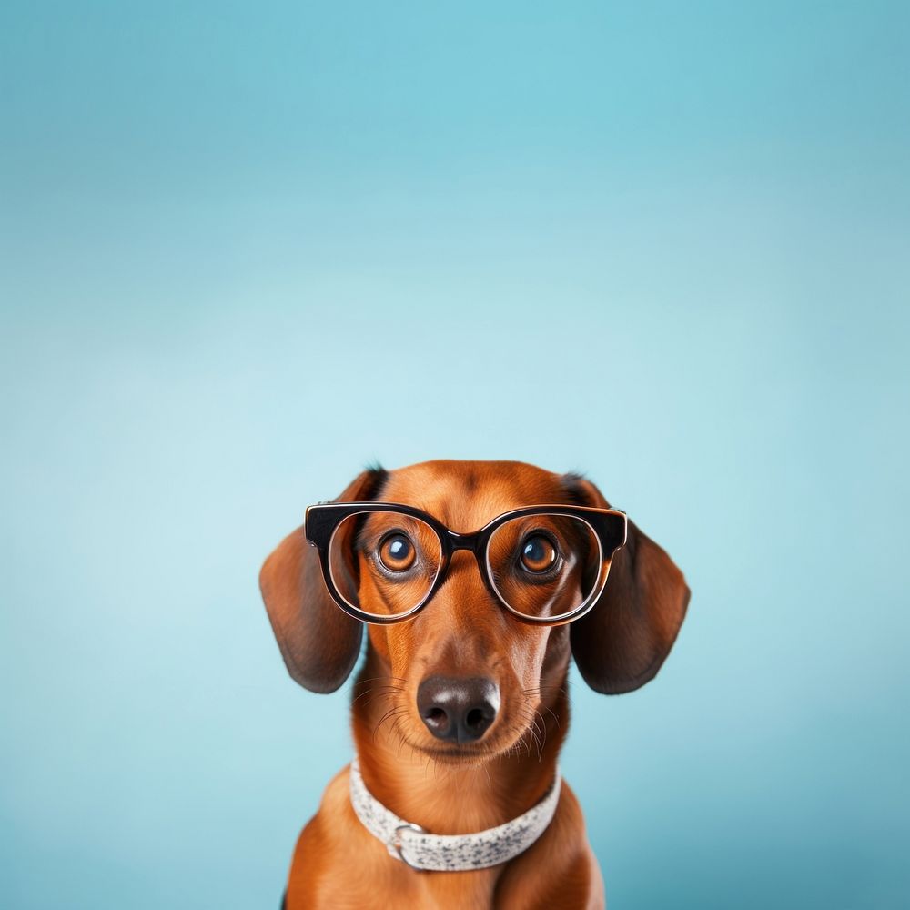 Dachshund glasses animal mammal. 