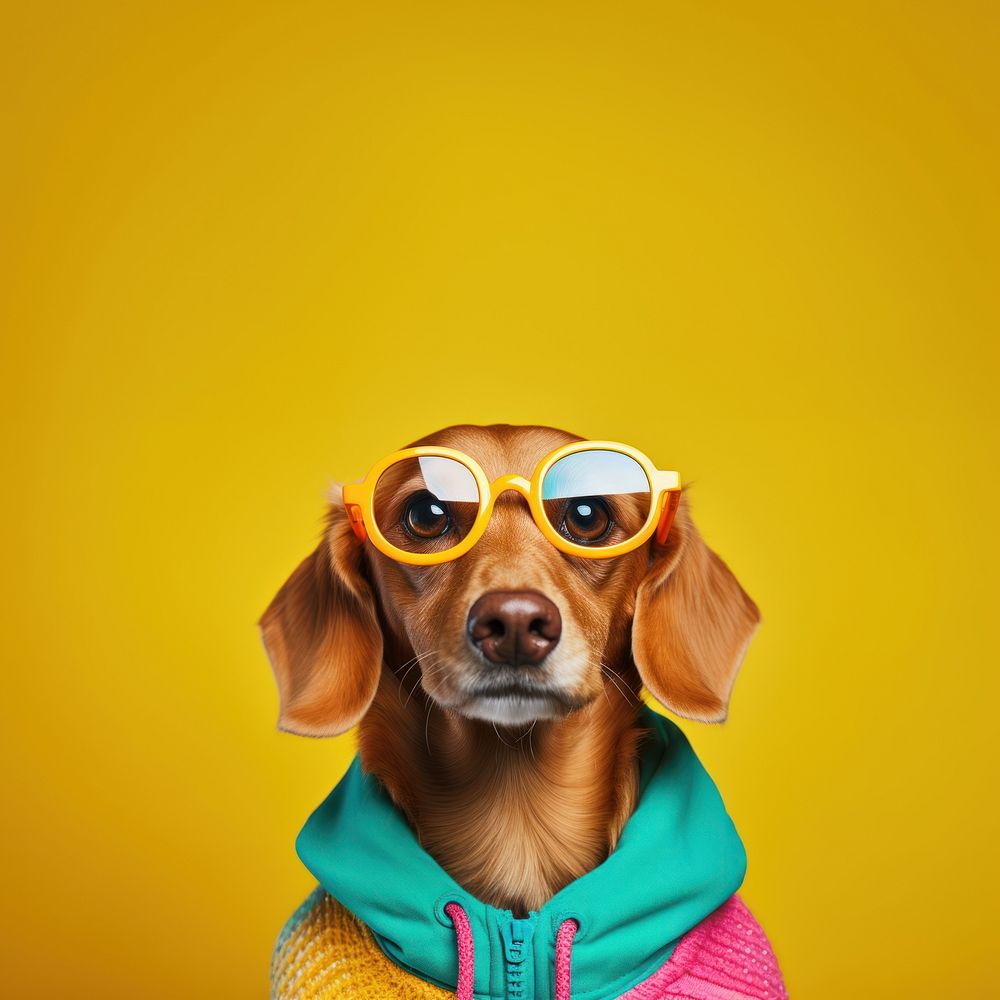 Sunglasses dachshund portrait mammal. AI generated Image by rawpixel.