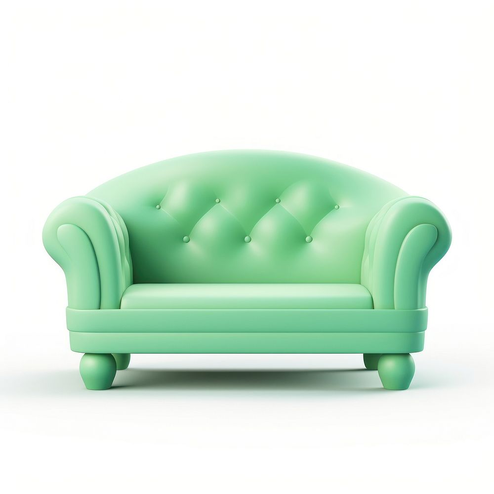 Furniture armchair green couch. AI generated Image by rawpixel.