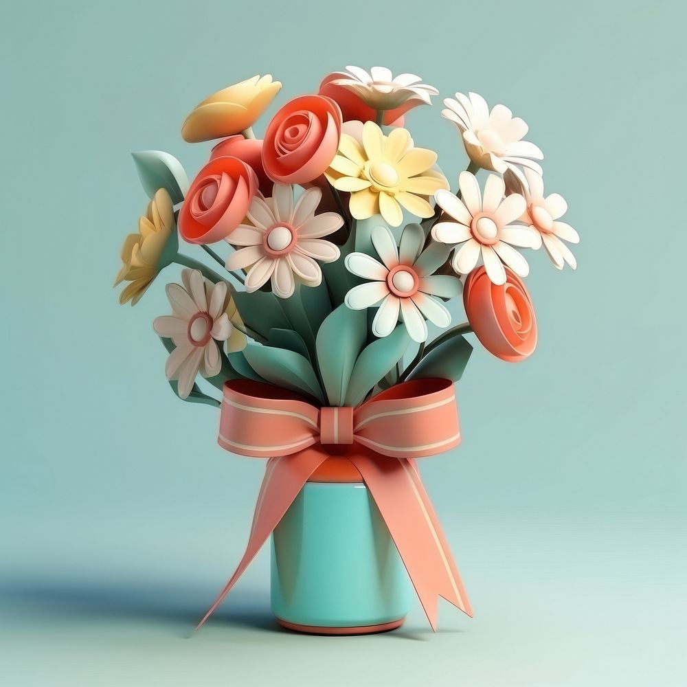 Flower art plant gift. AI generated Image by rawpixel.