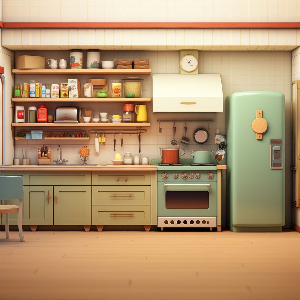 Kitchen refrigerator appliance shelf. AI generated Image by rawpixel.