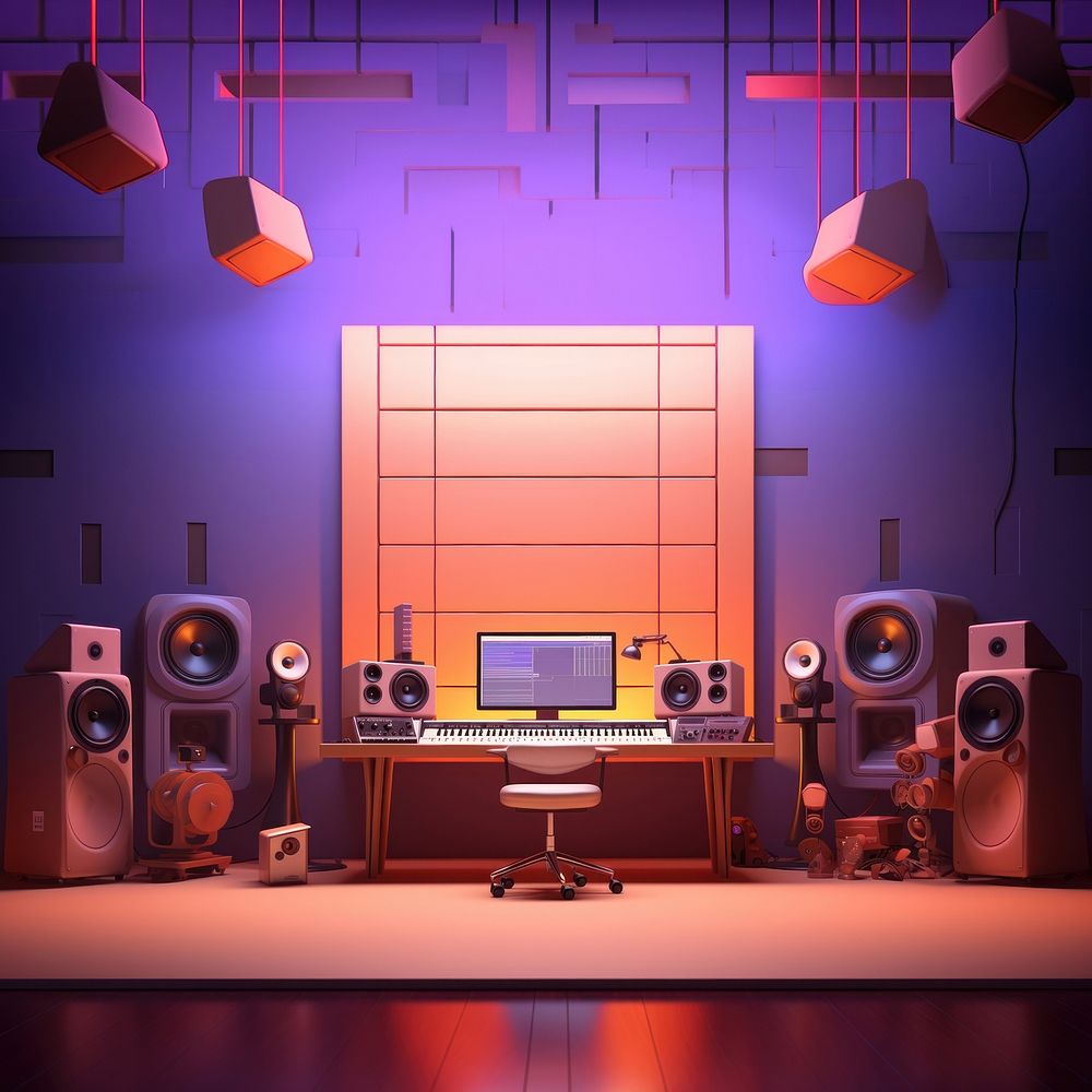 Studio music architecture loudspeaker. AI generated Image by rawpixel.