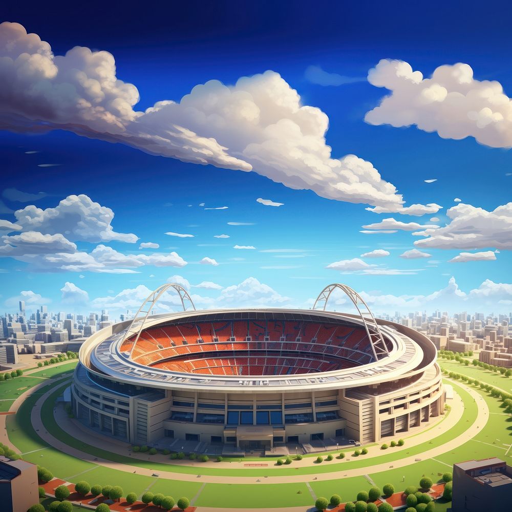 Stadium architecture outdoors building. AI generated Image by rawpixel.