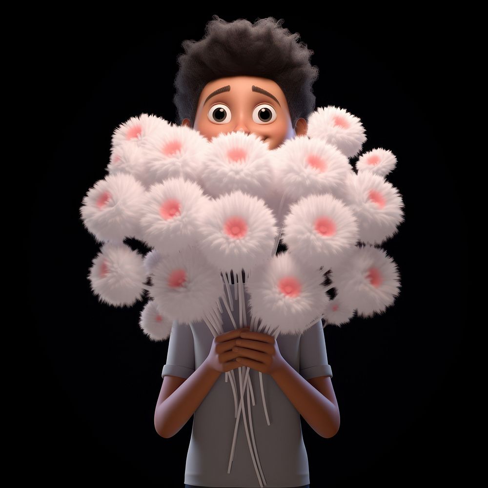 Flower portrait cartoon blossom. AI generated Image by rawpixel.