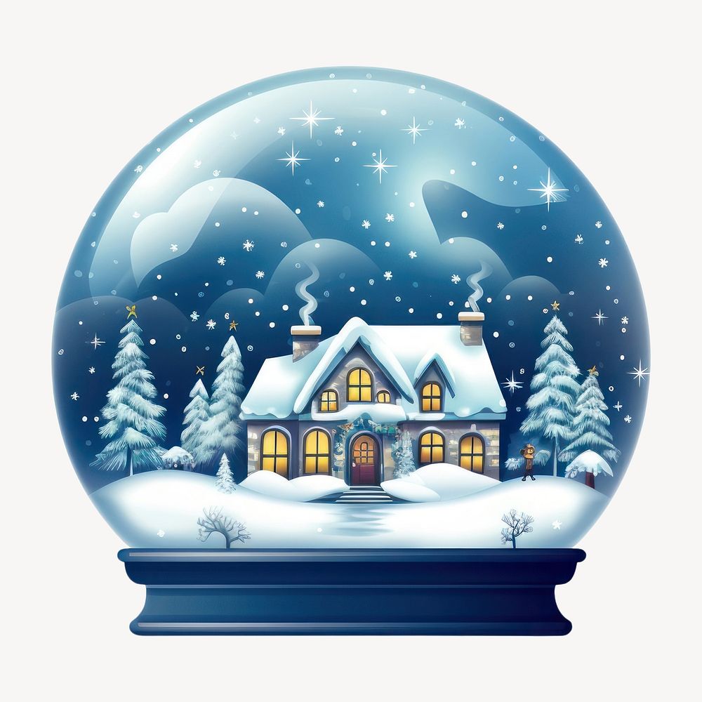 Christmas snow sphere blue. AI generated Image by rawpixel.