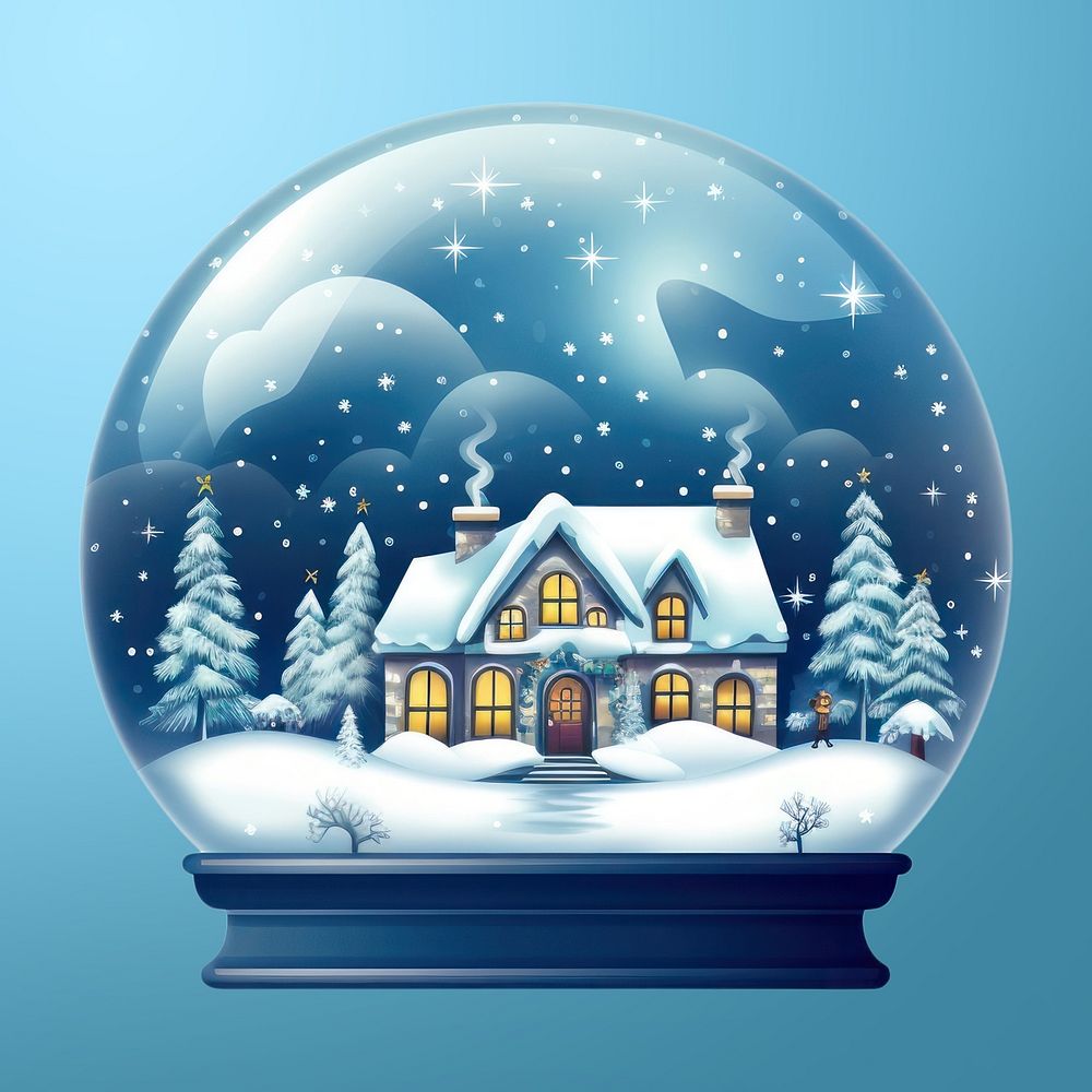 Christmas snow sphere blue. AI generated Image by rawpixel.
