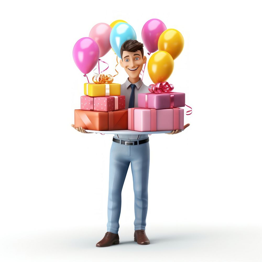 Birthday balloon holding party. AI generated Image by rawpixel.