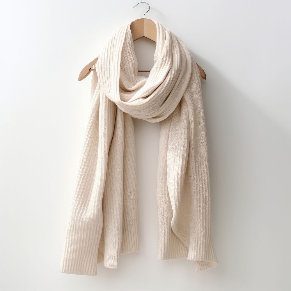 Scarf white studio shot coathanger. AI generated Image by rawpixel.