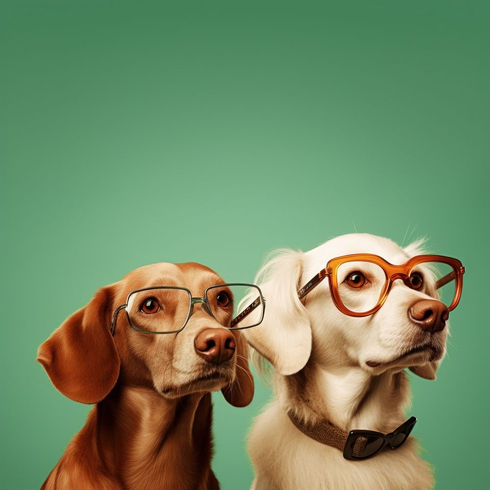 Glasses dog portrait animal. AI generated Image by rawpixel.