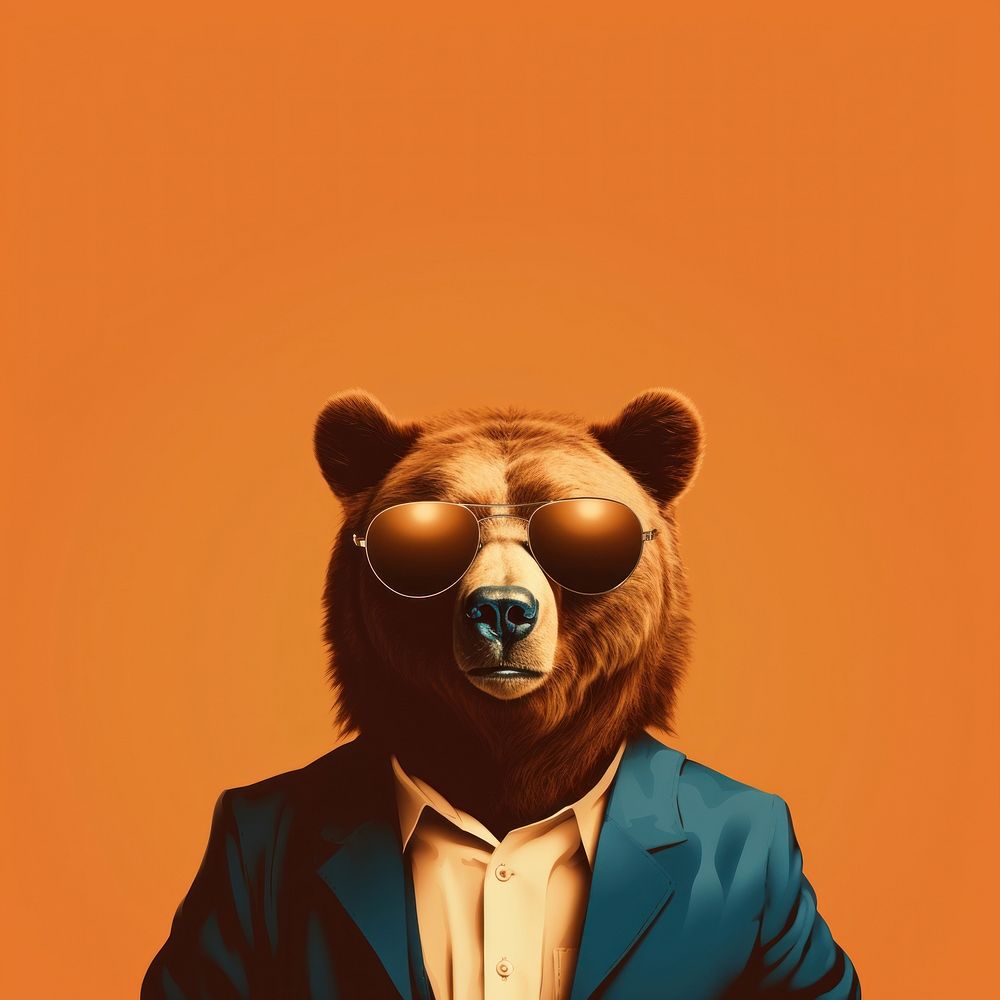 Bear glasses mammal adult. AI generated Image by rawpixel.