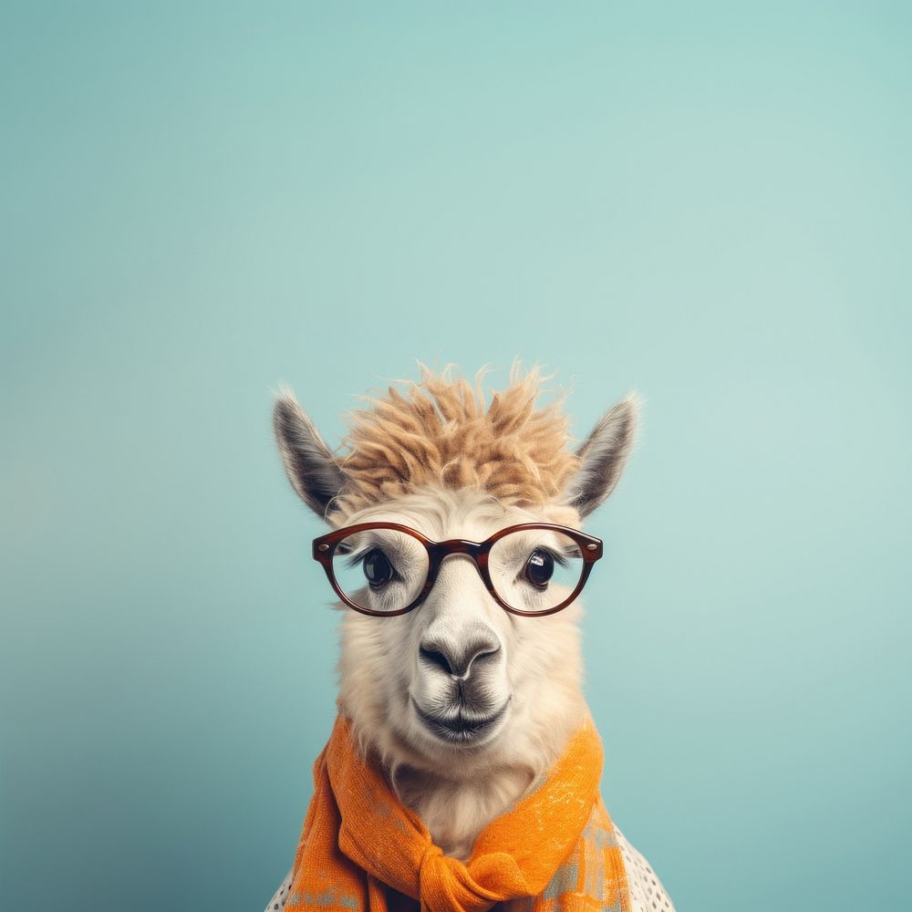 Animal glasses mammal alpaca. 