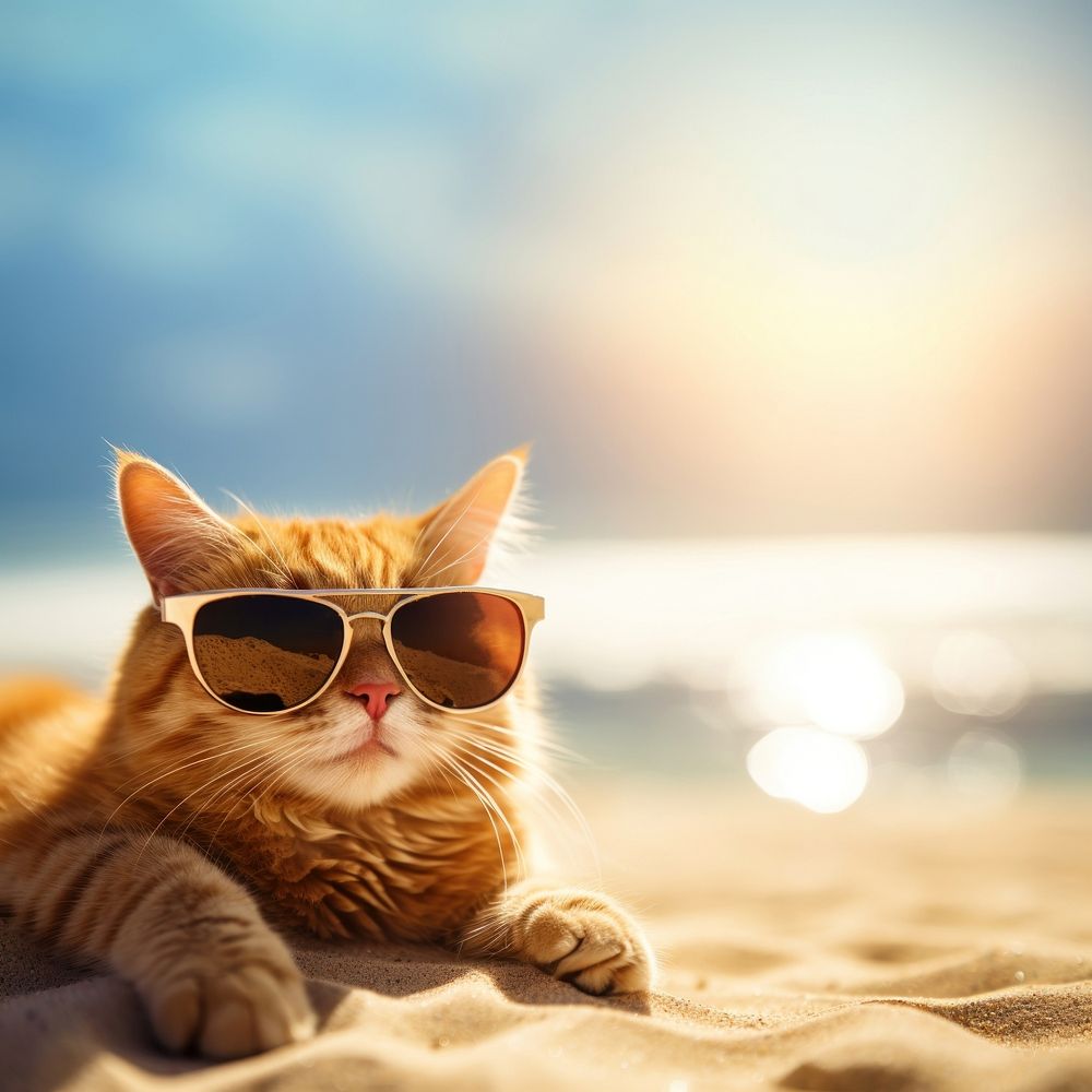 Sunglasses vacation outdoors animal. AI generated Image by rawpixel.