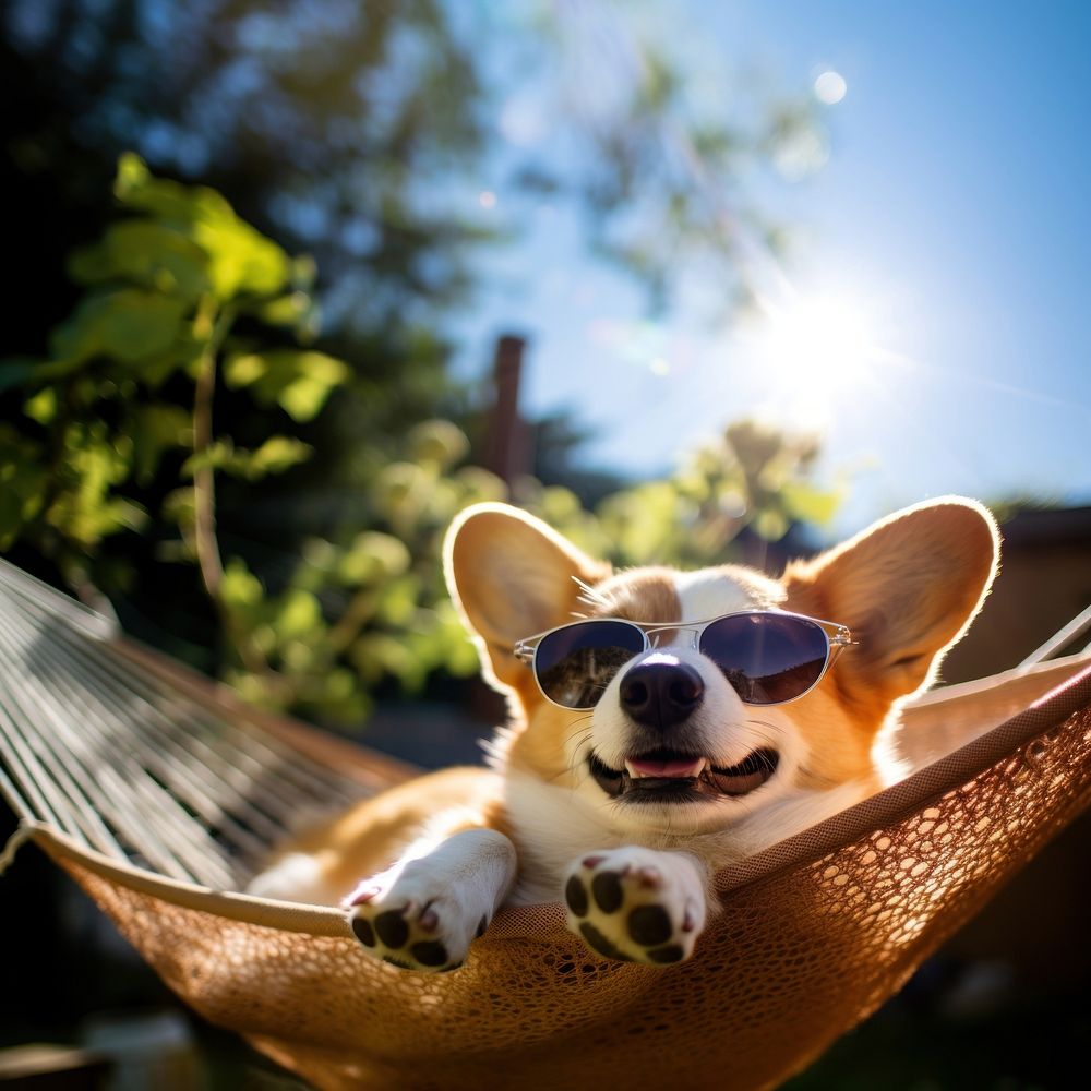 Hammock mammal animal summer. AI generated Image by rawpixel.