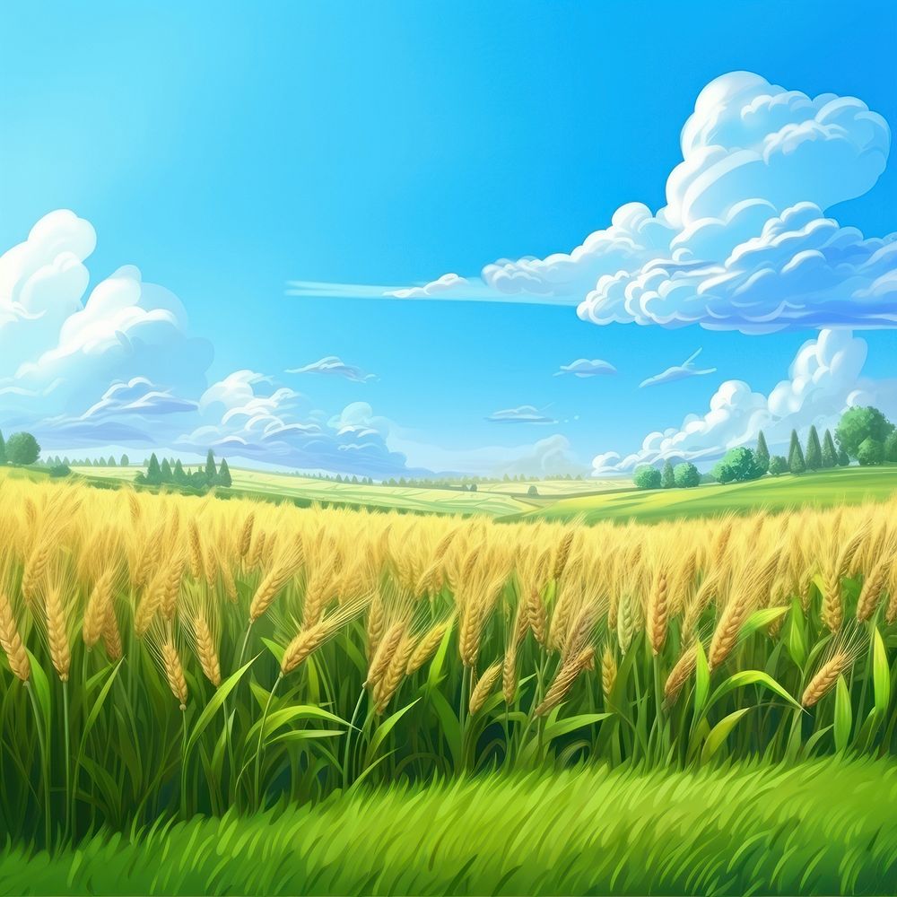 Summer field agriculture landscape. 