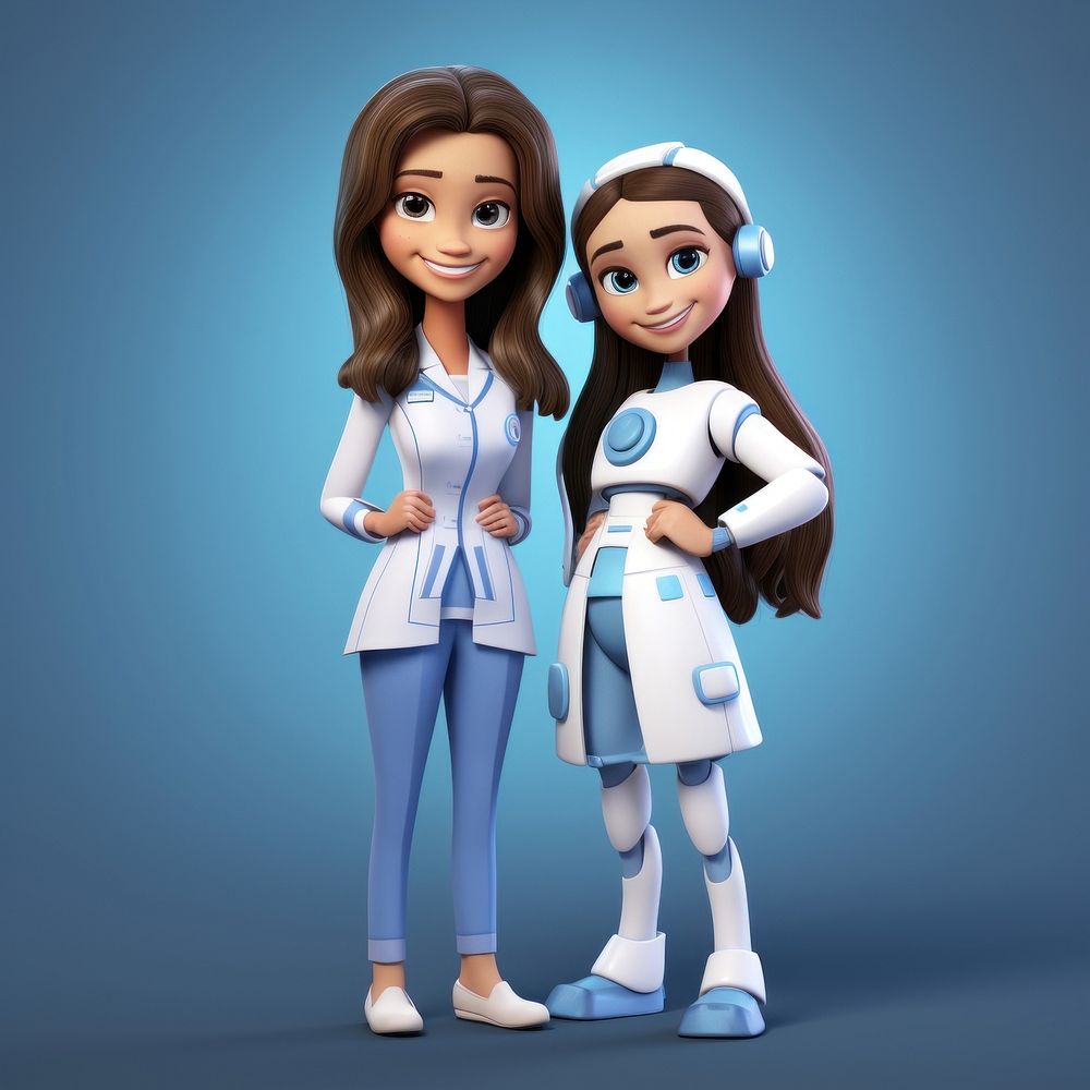 Cartoon doctor robot doll. AI generated Image by rawpixel.