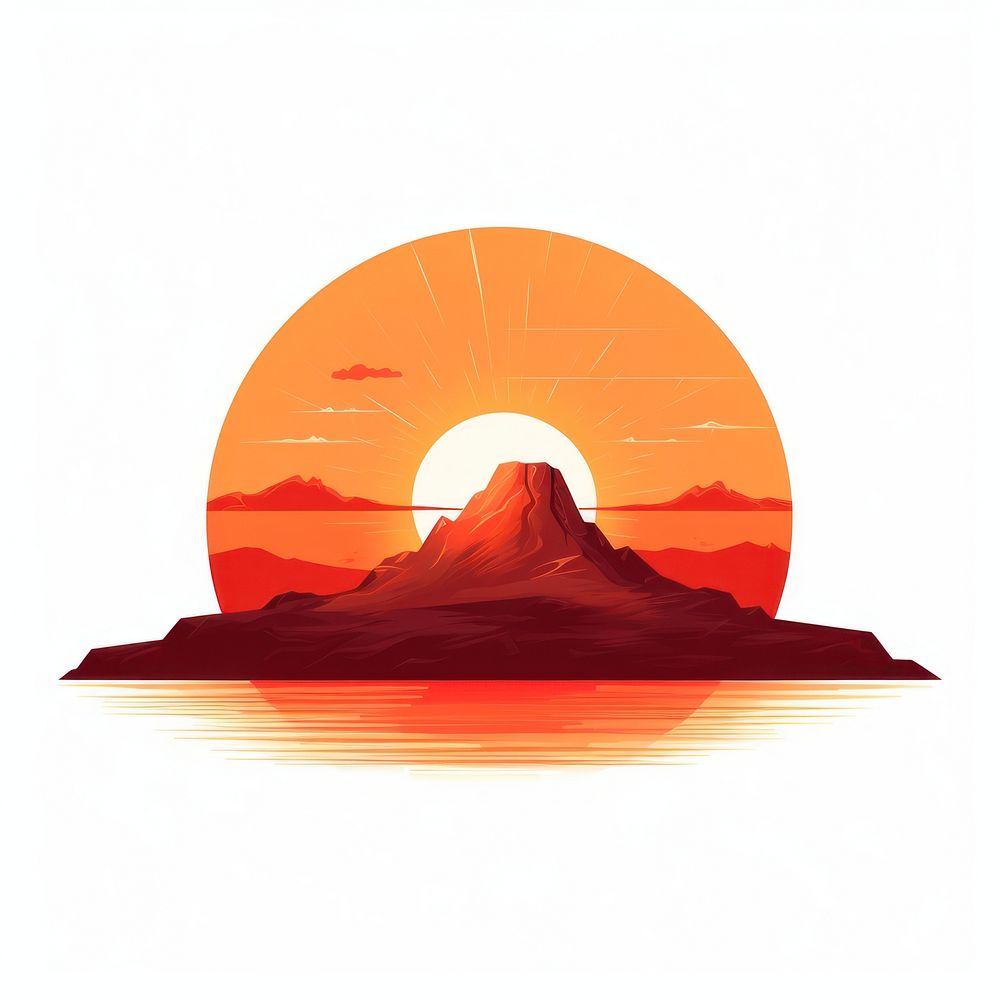 Sunset mountain volcano nature. AI generated Image by rawpixel.