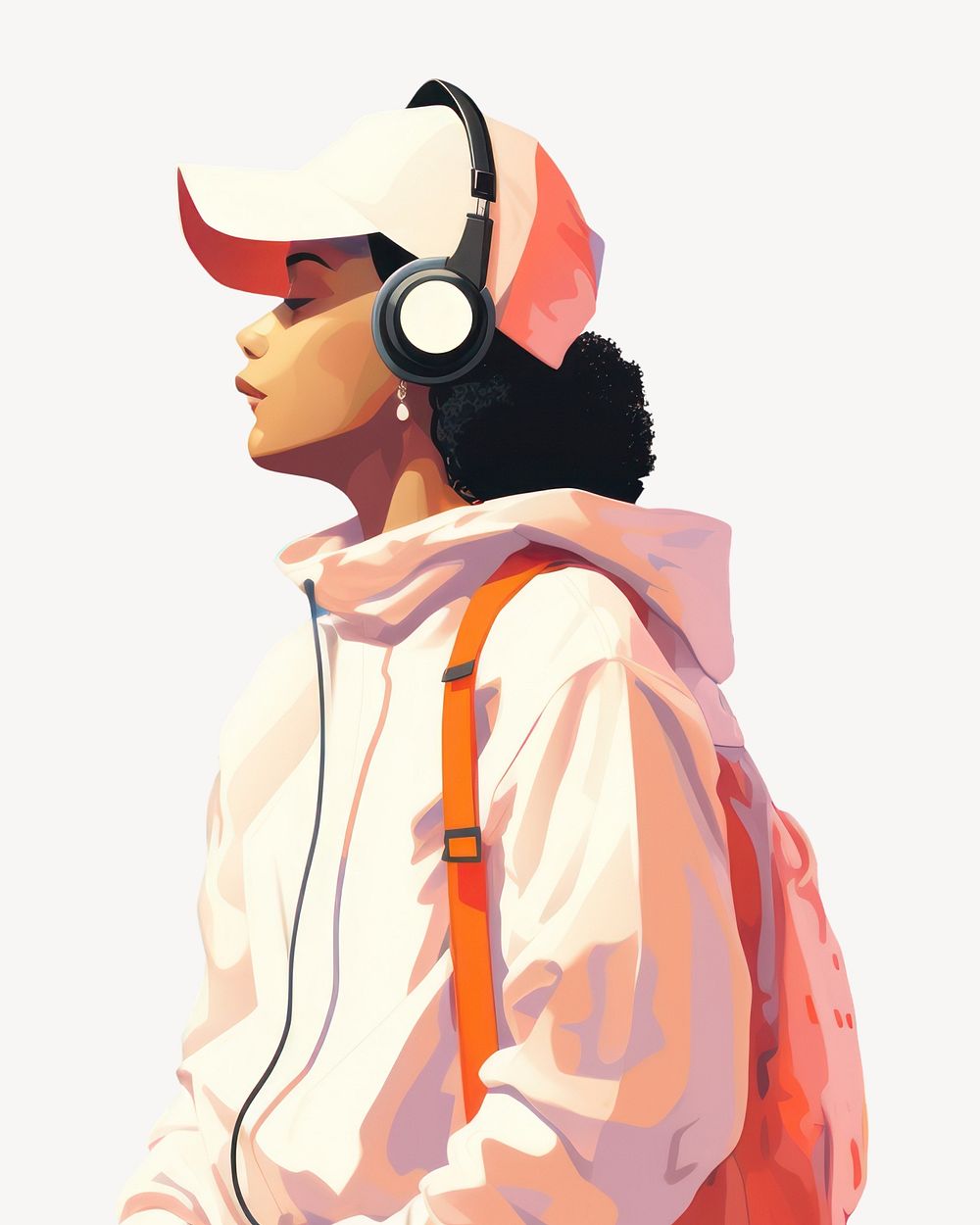 Headphones painting adult photography. AI generated Image by rawpixel.