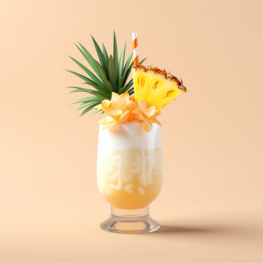 Pineapple cocktail fruit drink. AI generated Image by rawpixel.