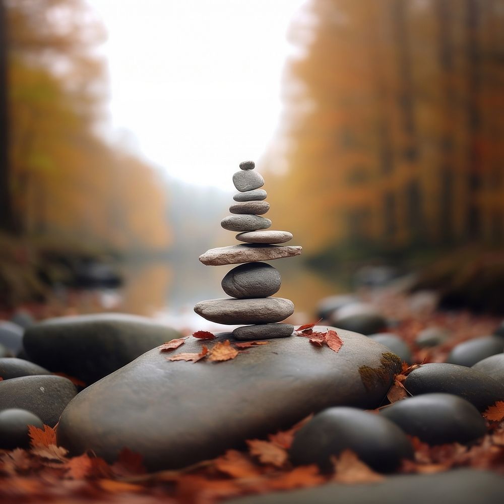 Balance pebble stone spirituality. AI generated Image by rawpixel.