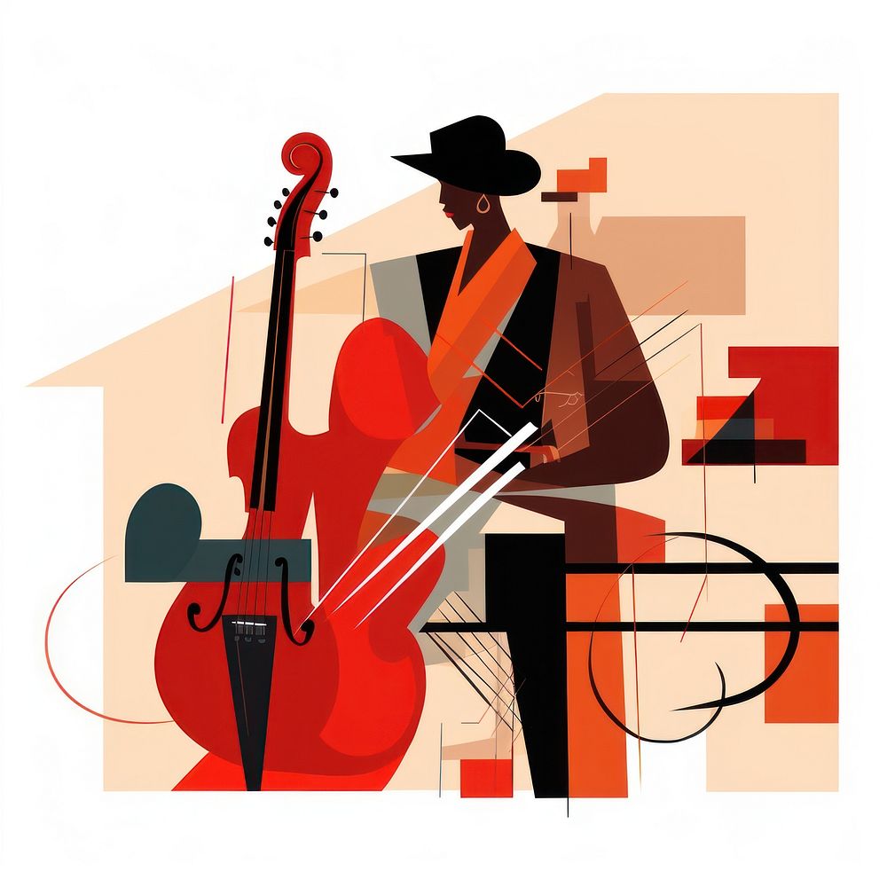 Drawing cello music adult. AI generated Image by rawpixel.