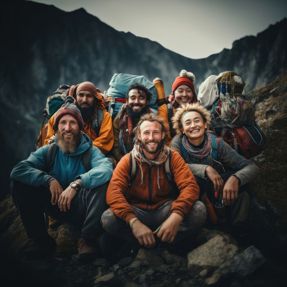 Adventure portrait mountain outdoors. AI generated Image by rawpixel.