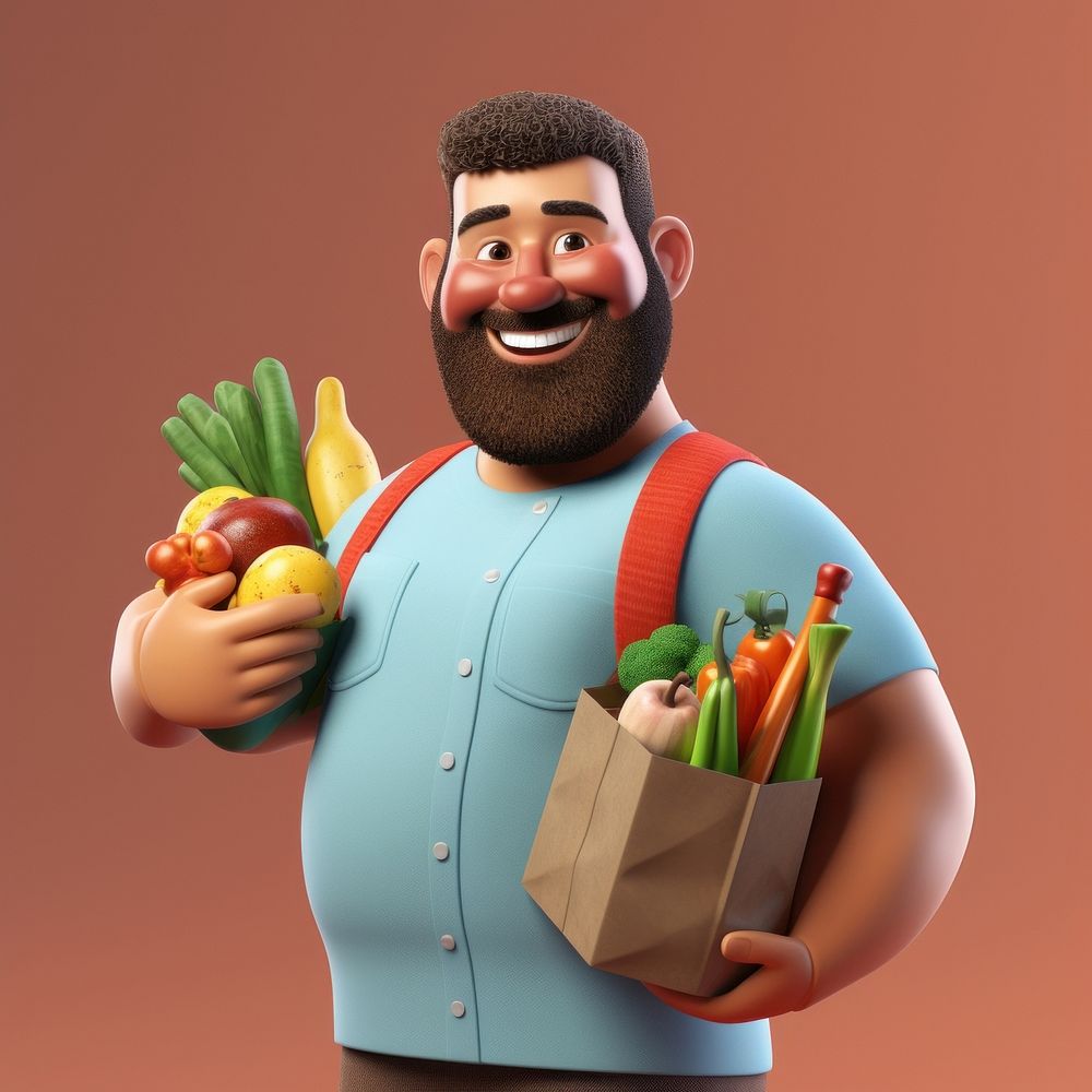 Portrait adult food man. AI generated Image by rawpixel.