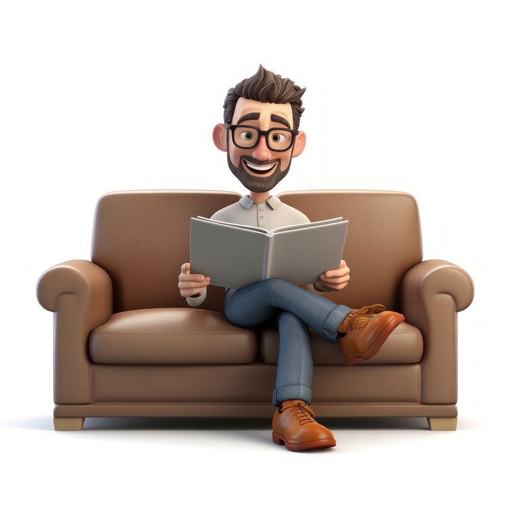 Sitting furniture reading holding. AI generated Image by rawpixel.