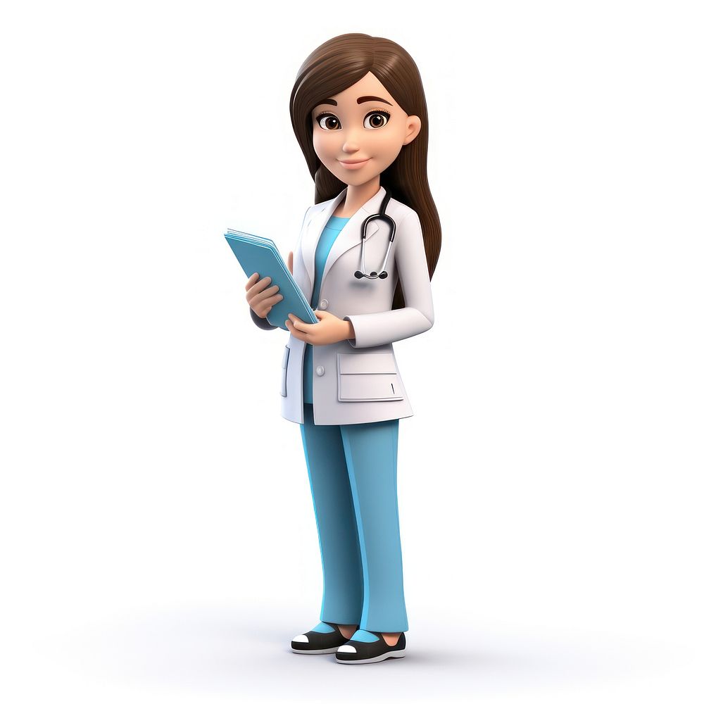 Standing hospital cartoon doctor. AI generated Image by rawpixel.