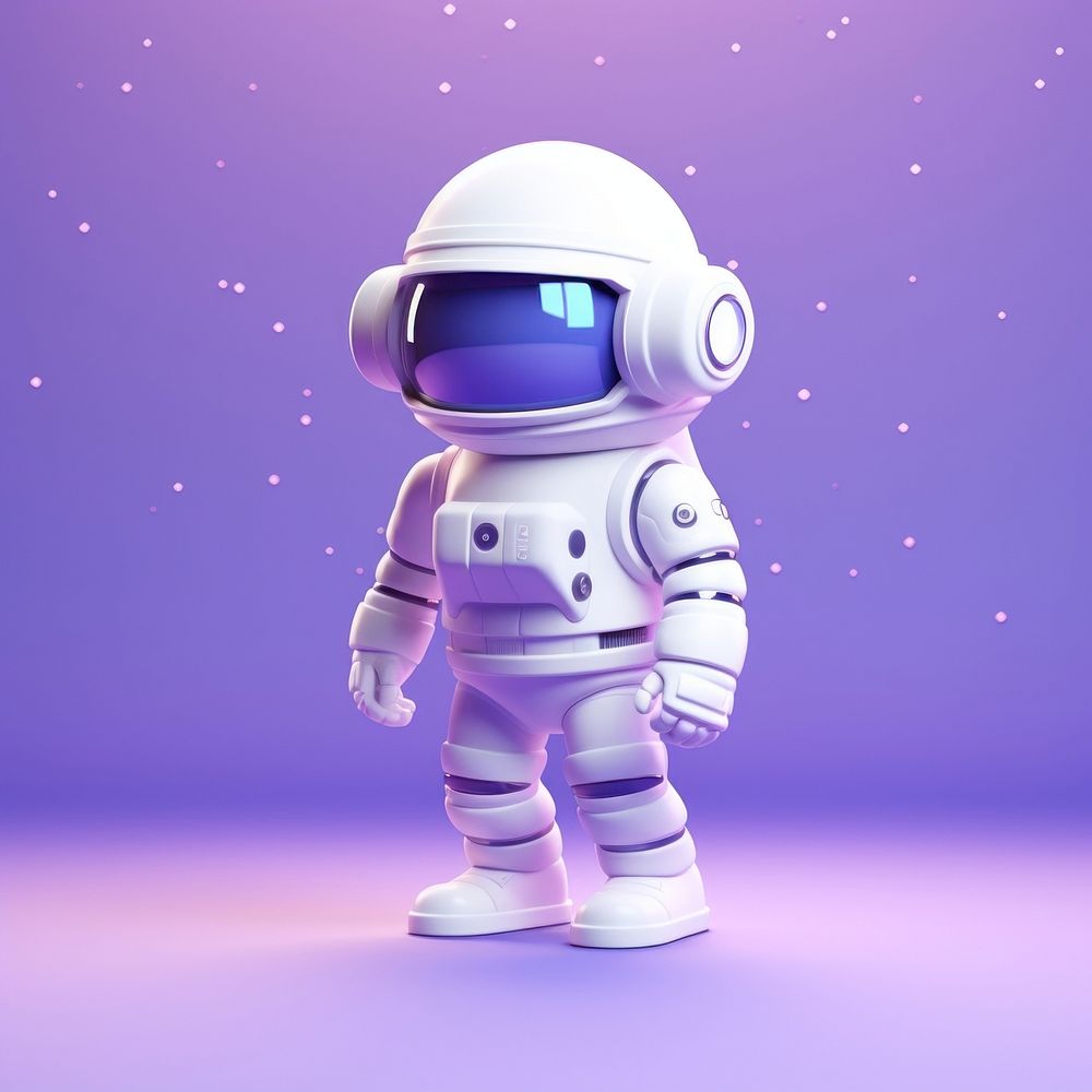 Purple astronaut robot blue. 