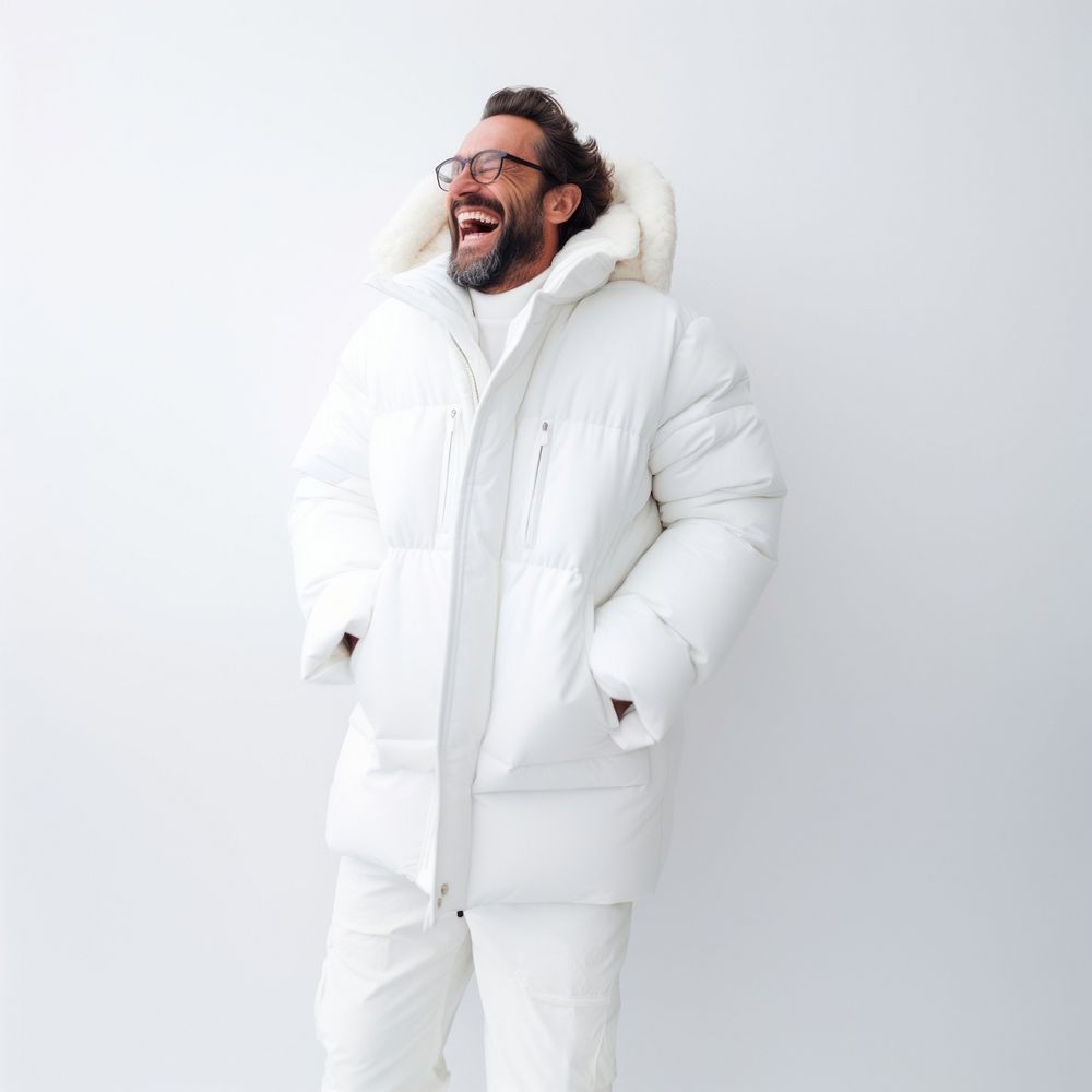 Jacket laughing winter adult. AI generated Image by rawpixel.