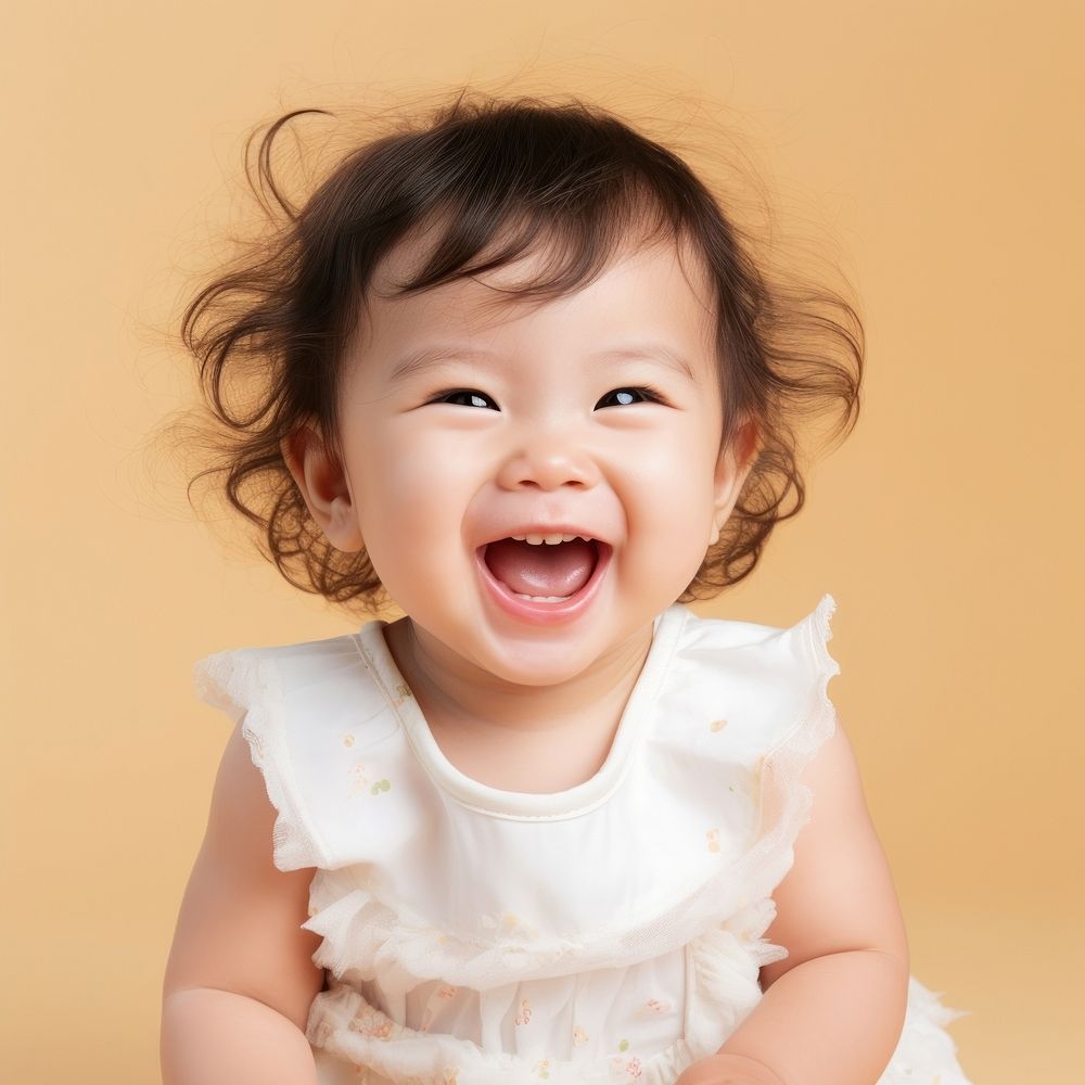 Baby laughing portrait child. AI generated Image by rawpixel.