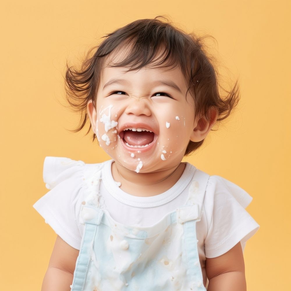 Laughing baby portrait child. AI generated Image by rawpixel.