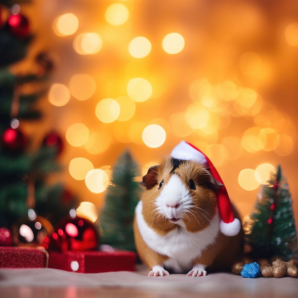 Guinea pig christmas mammal animal. AI generated Image by rawpixel.