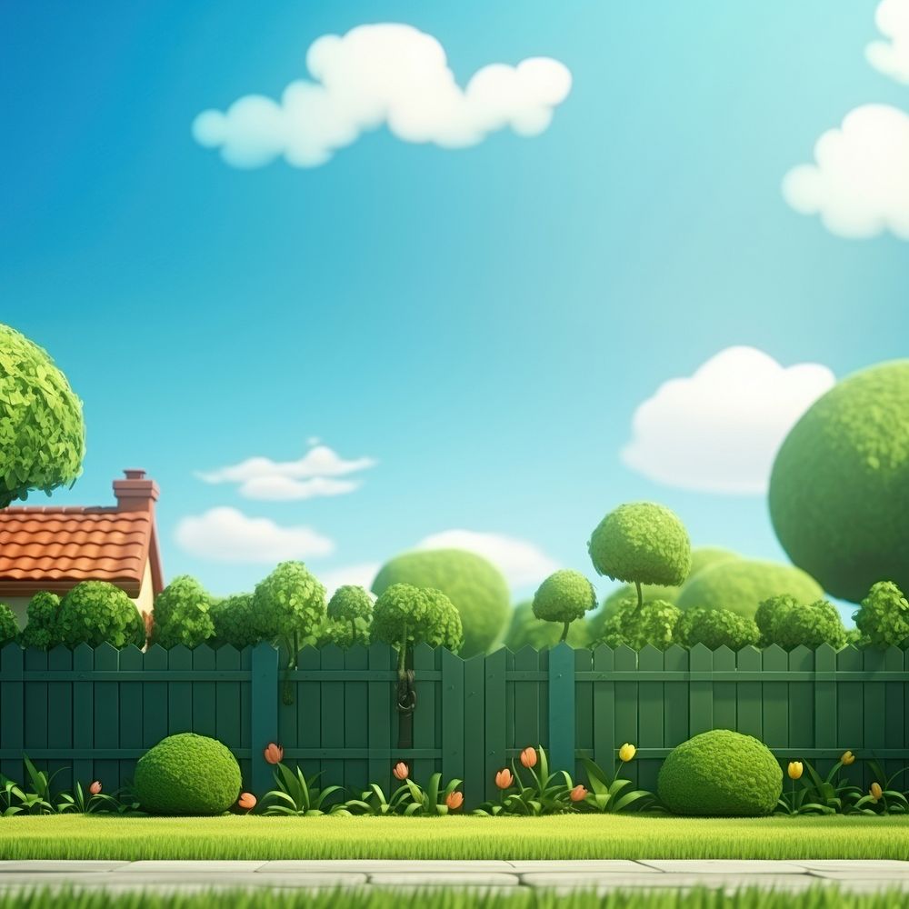 Green fence landscape outdoors. AI generated Image by rawpixel.