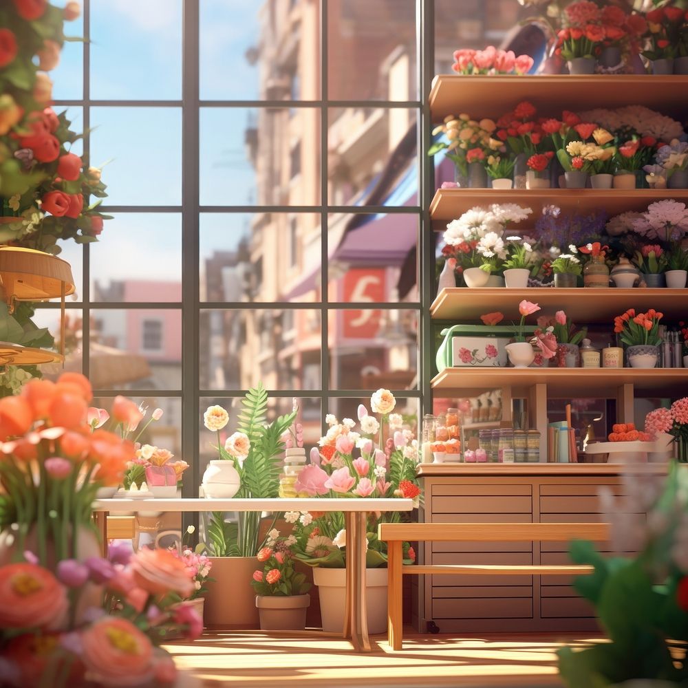 Window flower plant shop. AI generated Image by rawpixel.