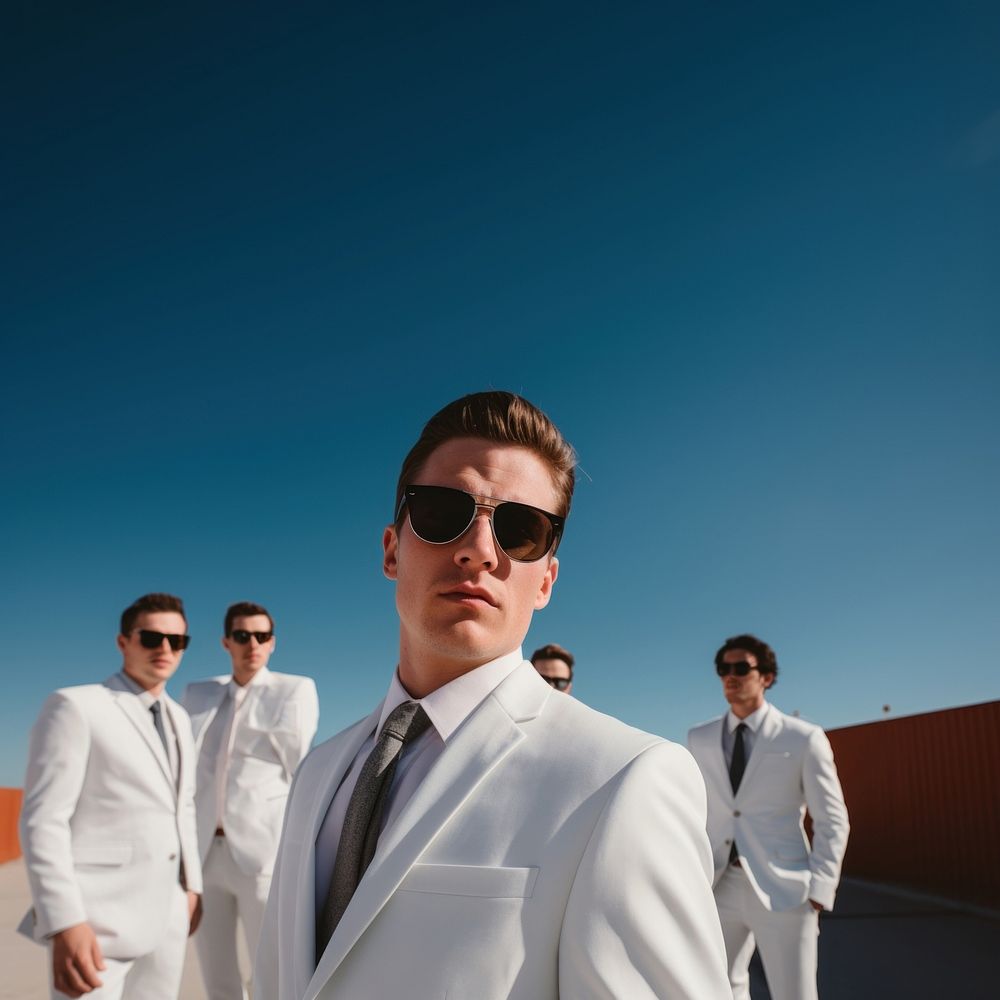 Sunglasses tuxedo adult white. AI generated Image by rawpixel.