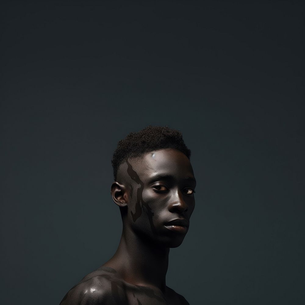 Portrait black photo men. AI generated Image by rawpixel.