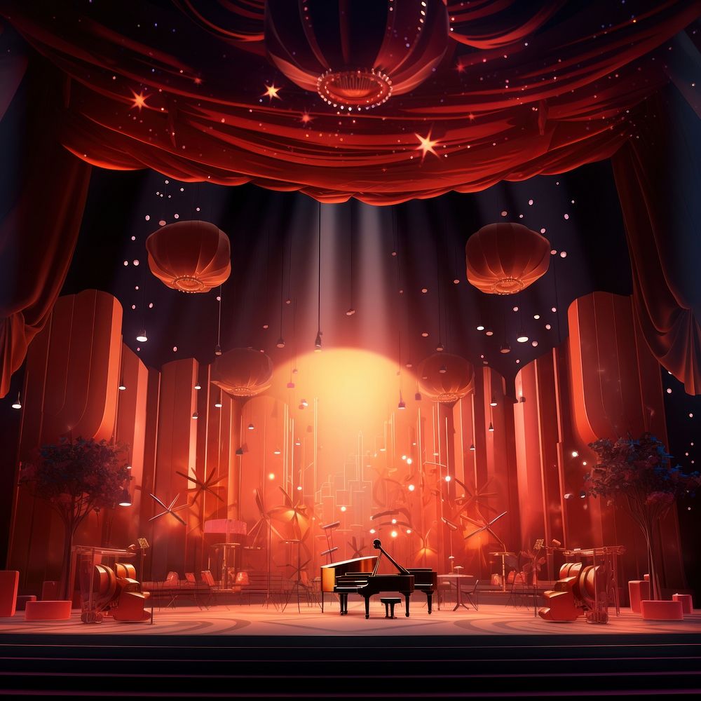 Stage keyboard lighting piano. AI generated Image by rawpixel.