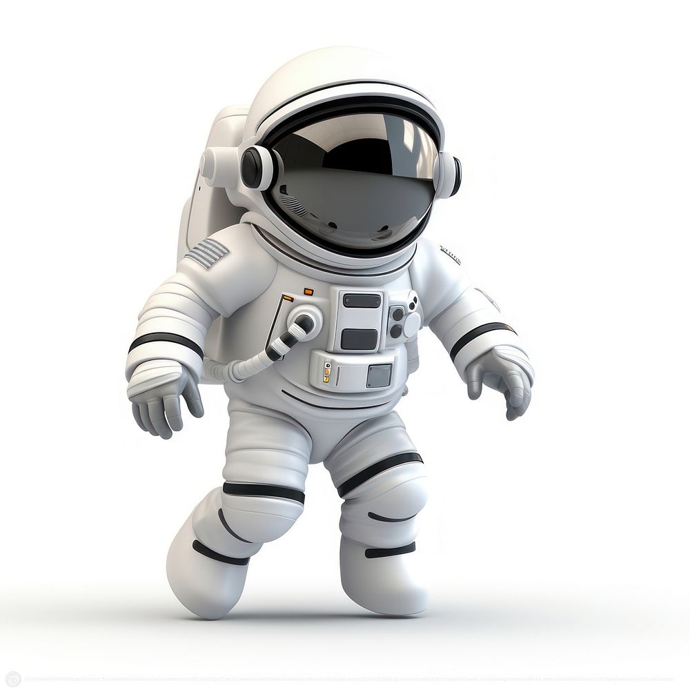Astronaut white toy white background. AI generated Image by rawpixel.