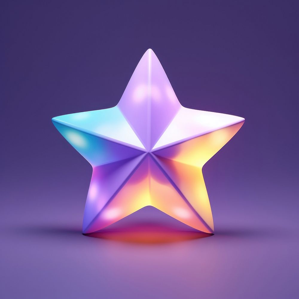 Purple blue star illuminated. 