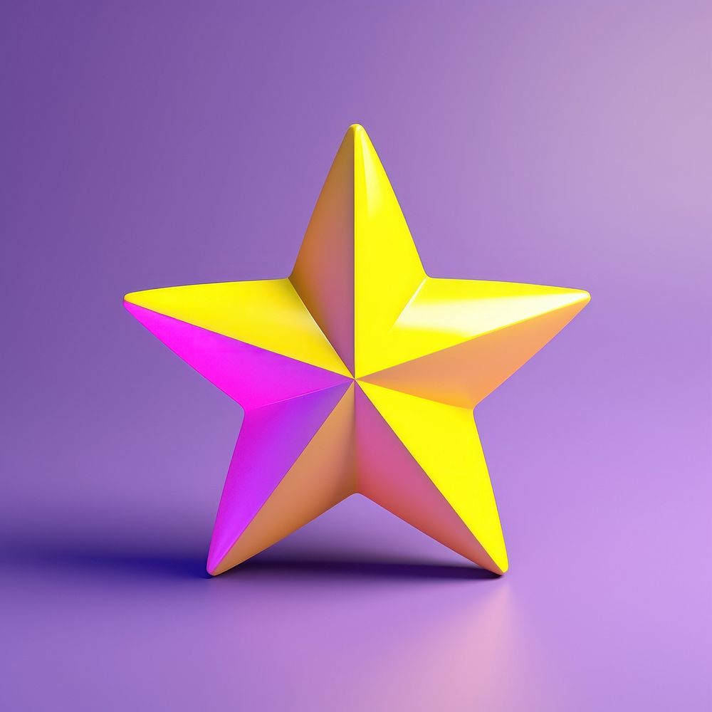 Purple yellow blue star. AI generated Image by rawpixel.