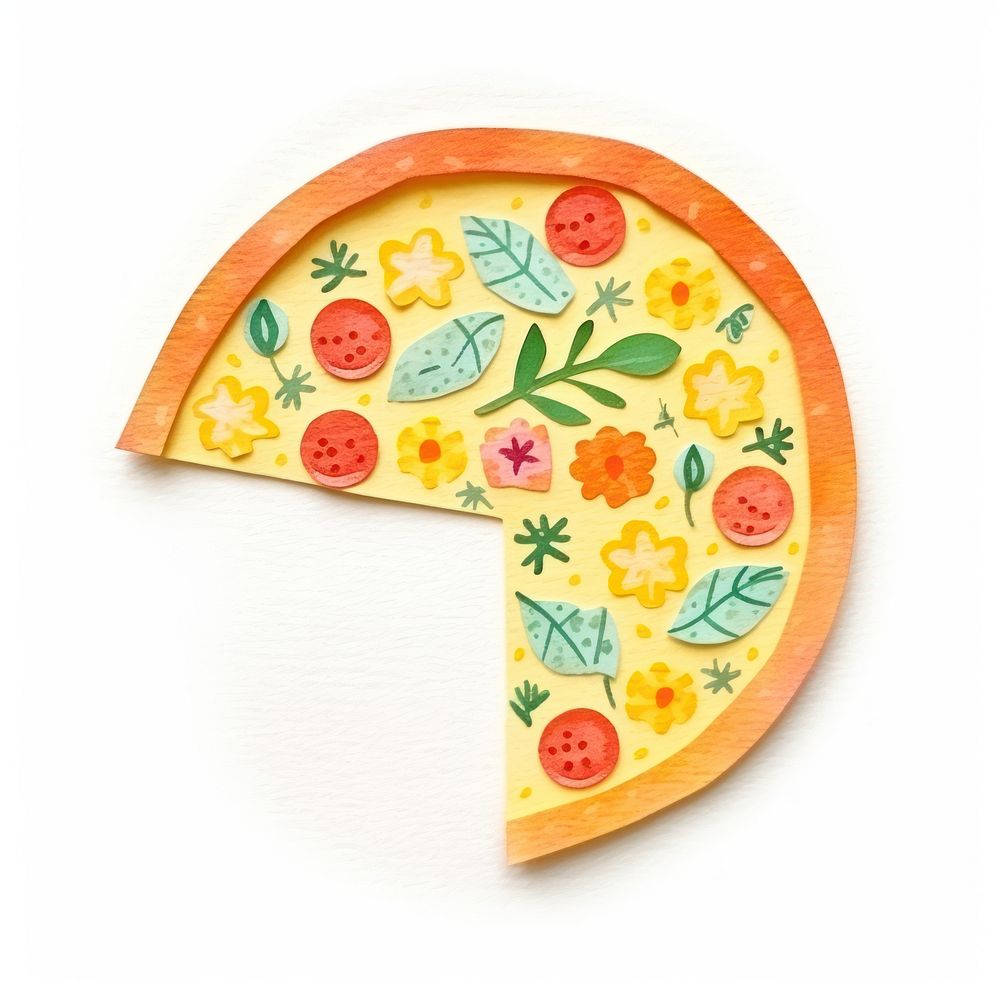 Pattern pizza food white background. AI generated Image by rawpixel.