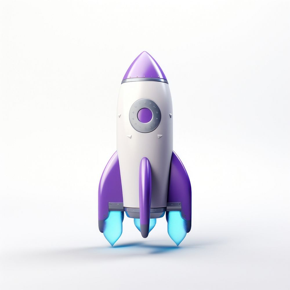 Rocket aircraft vehicle purple. 