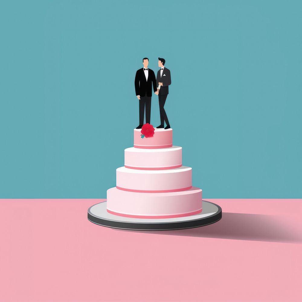 Wedding cake dessert men. AI generated Image by rawpixel.