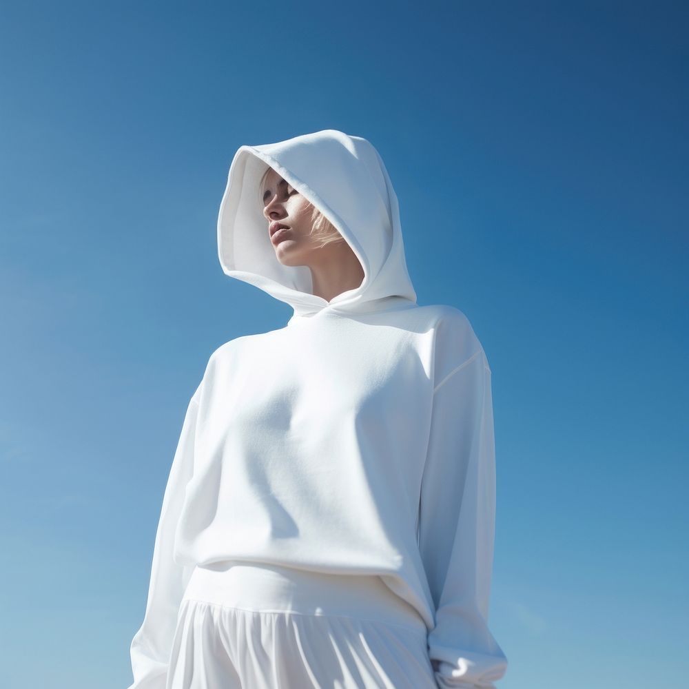 Hood fashion hoodie white. AI generated Image by rawpixel.