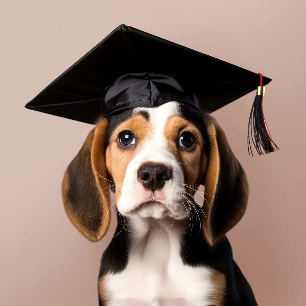 Graduation puppy beagle animal. 