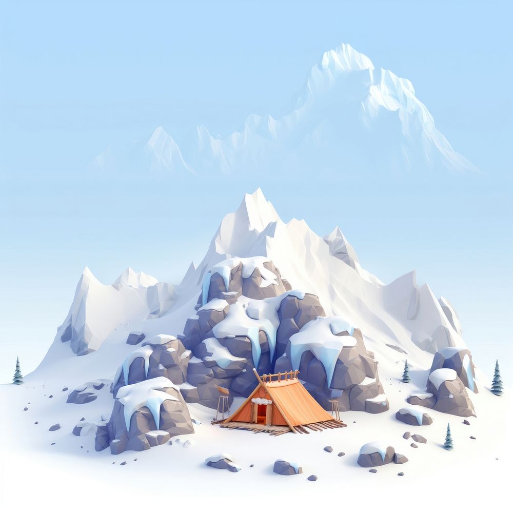 Snow architecture mountain building. AI generated Image by rawpixel.