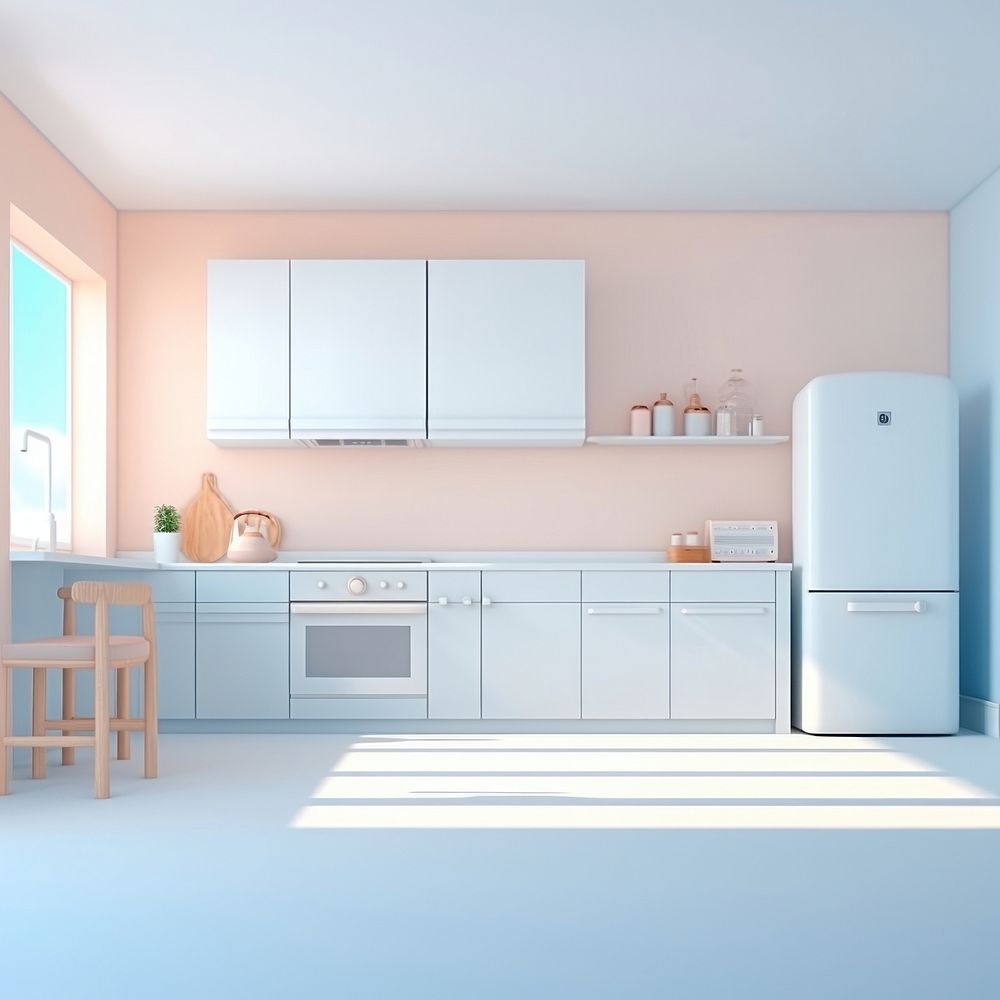 Kitchen refrigerator appliance furniture. AI generated Image by rawpixel.