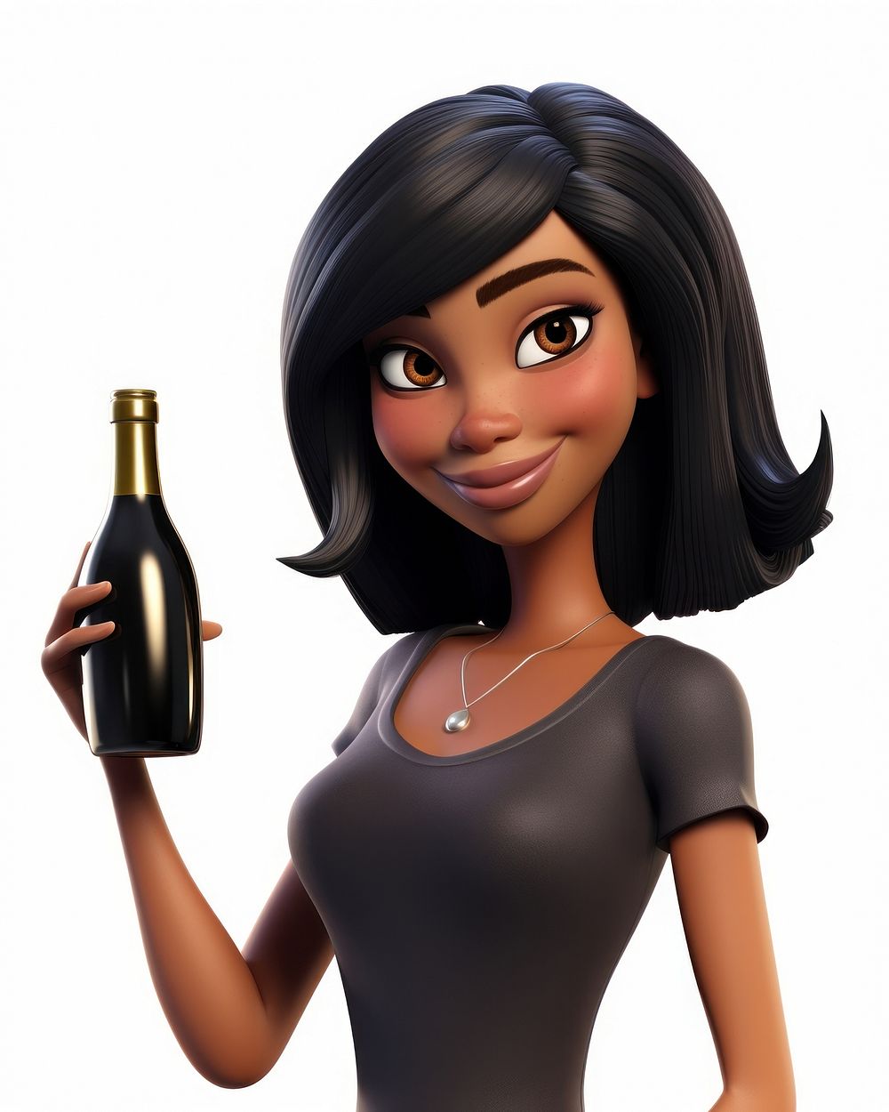 Portrait cartoon bottle adult. AI generated Image by rawpixel.