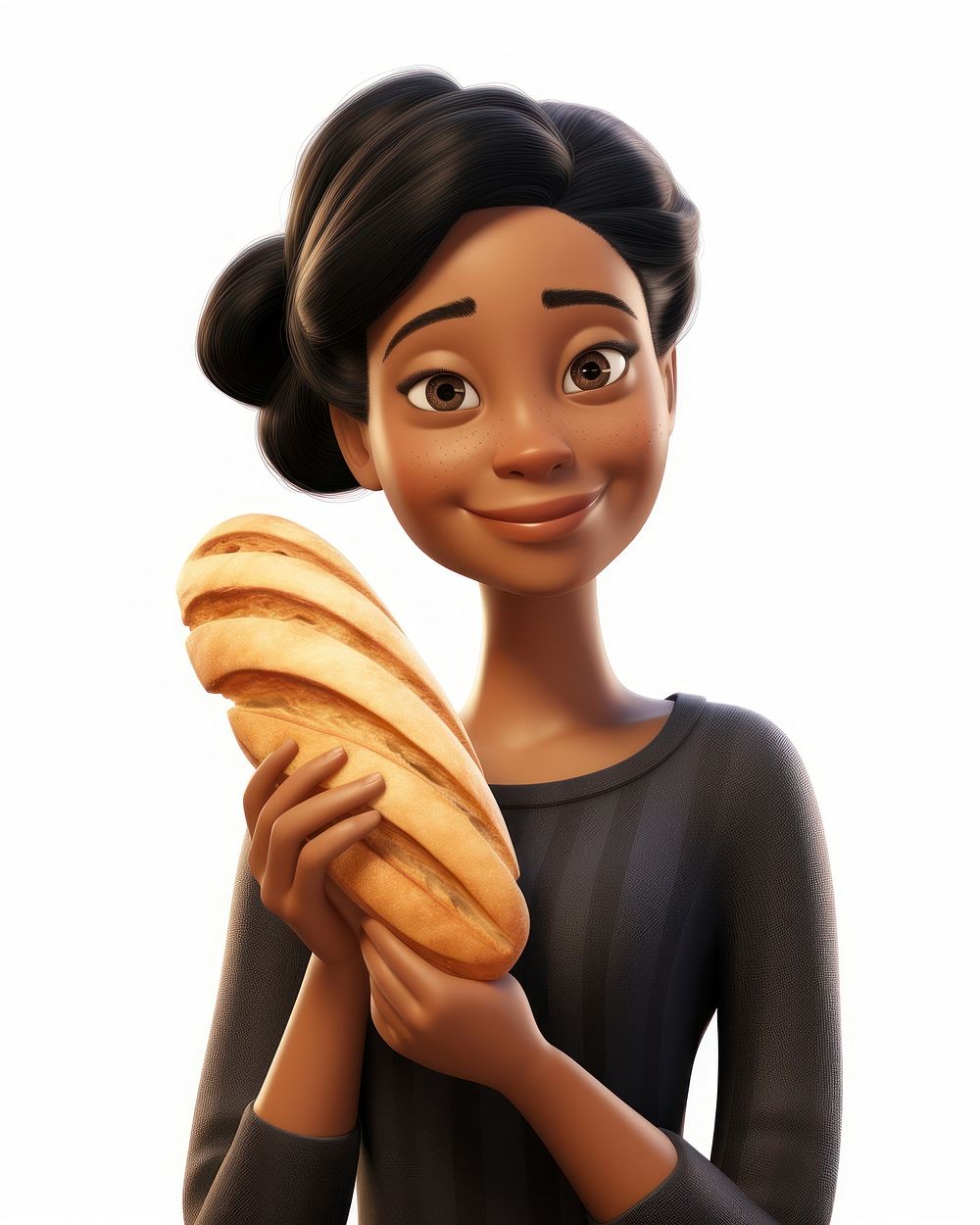 Portrait cartoon bread adult. AI generated Image by rawpixel.